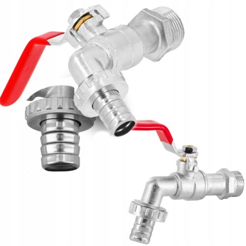 Zawór kulowy do wody 1/2'' KRAN OGRODOWY + końcówka na węża