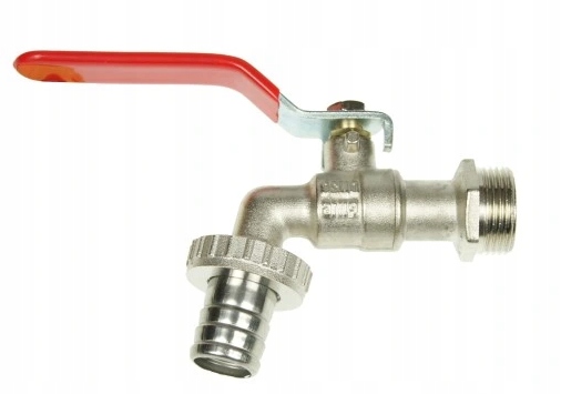 Zawór kulowy do wody 1/2'' KRAN OGRODOWY + końcówka na węża