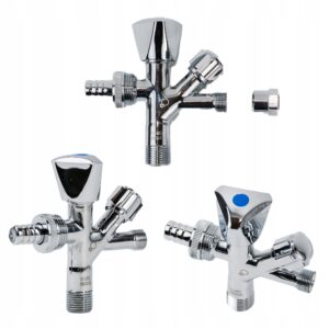 ZAWÓR ZAPOROWY KOMBINOWANY GRZYBKOWY KĄTOWY Z ROZETĄ 1/2x 3/4x 3/8 DIAMOND