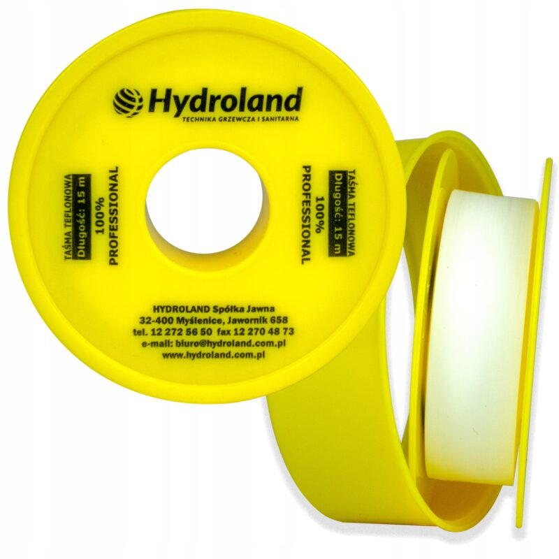 Taśma teflonowa Hydroland uszczelniająca 15 m 19 x 0,2 mm