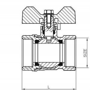 Zawór kurek kulowy Diamond DN15 1/2" Motylek WW