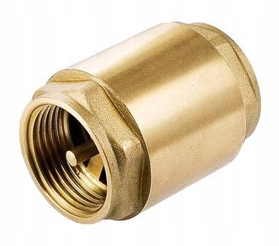 Zawór zwrotny mosiężny 1/2" wzmocniony, trzpień mosiężny