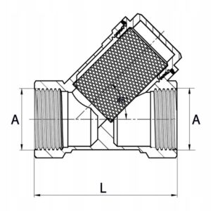 Filtr skośny siatkowy do wody 1/2"