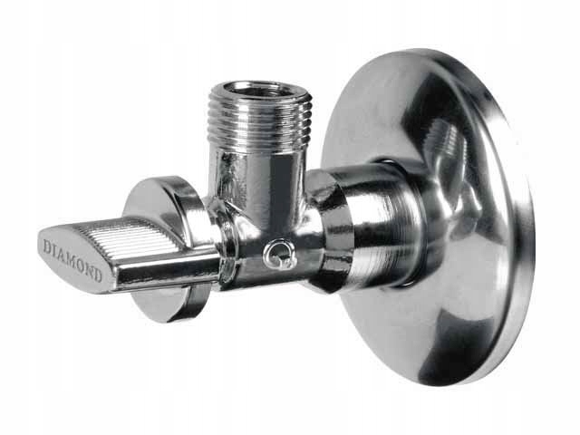 Zawór kulowy kątowy podumywalkowy 1/2" x 3/4" chromowany