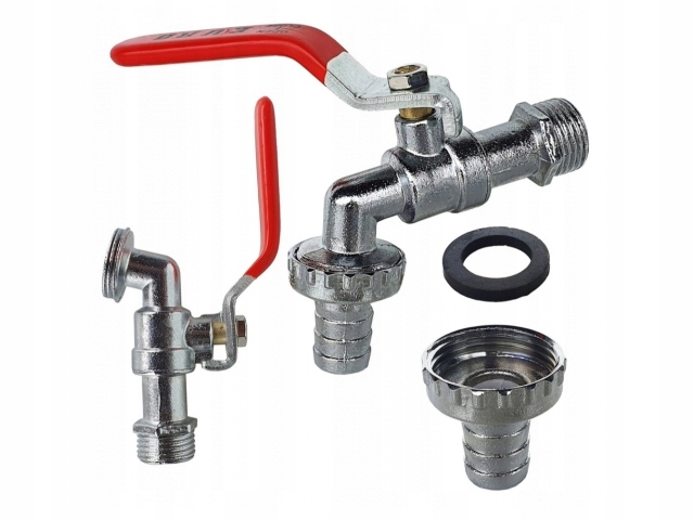 Zawór kulowy do wody 1/2'' KRAN OGRODOWY + końcówka na węża