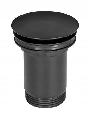 Korek automatyczny KLIK KLAK do umywalki, wanny, brodzika DIAMOND, czarny