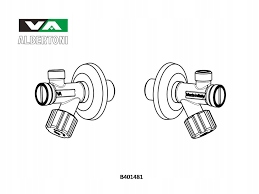 Zawór podumywalkowy, kątowy, grzybkowy z filtrem VA ALBERTONI 1/2'' x 1/2"