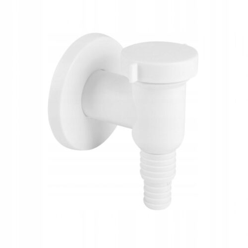 Syfon do pralki natynkowy BIAŁY z rozetą, z zaworem zwrotnym